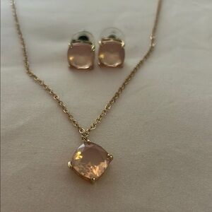 Elegant Gold and Pink Jewelry Set